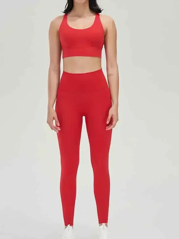 Yoga New Double-sided Sanding Cross Back Sports Bra Shockproof Gathered Yoga Bra Fitness.