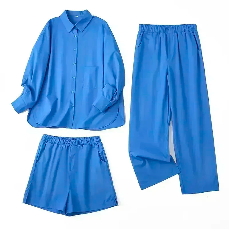 Women's 2024 New Fashion Casual silhouette Loose solid color casual shirt Retro long sleeved button up women's shirt 