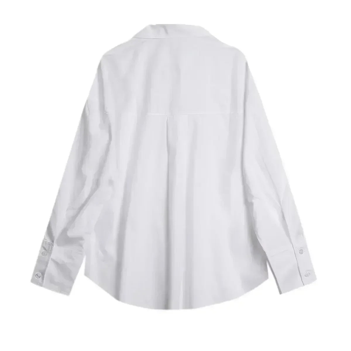 Women's 2024 new fashion loose basic style casual single breasted striped shirt retro long sleeved women's shirt chic top 