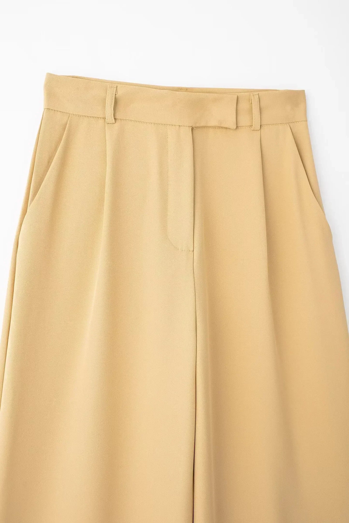 Women's 2024 New Fashion Multicolor Loose Side Pocket Casual Pleated Wide Leg Pants Retro High Waist Zipper Women's Pants