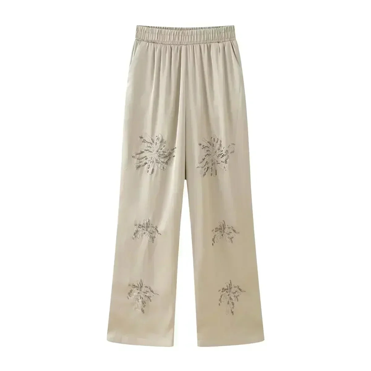 Women's new fashion beaded decoration casual lapel embroidered women's shirt retro long sleeved Button up women's shirt 