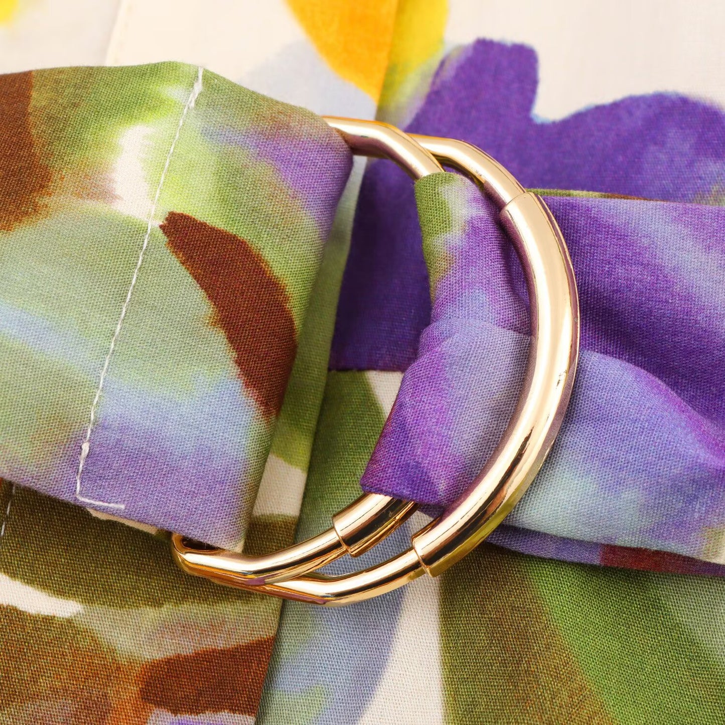 Women's 2025 new chic Fashion With Belt Printed Poplin Midi Dress Retro Short Sleeve Button up Women's Dress