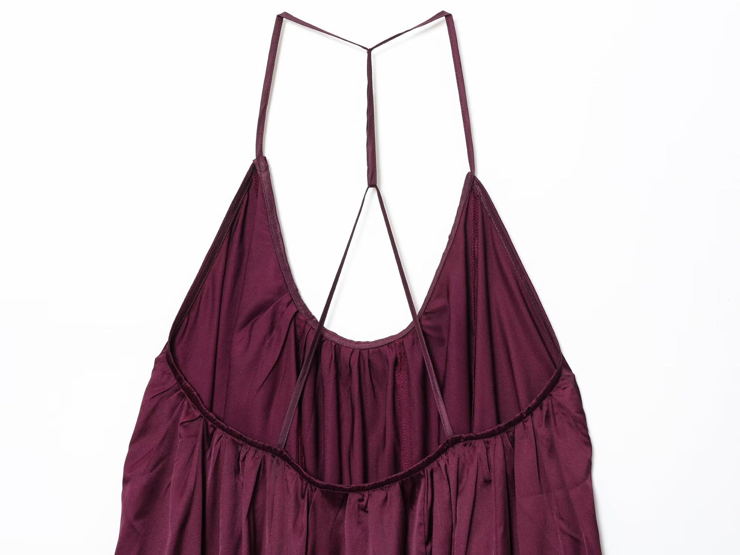 Women's New Fashion Loose Satin Texture suspender Midi Dress