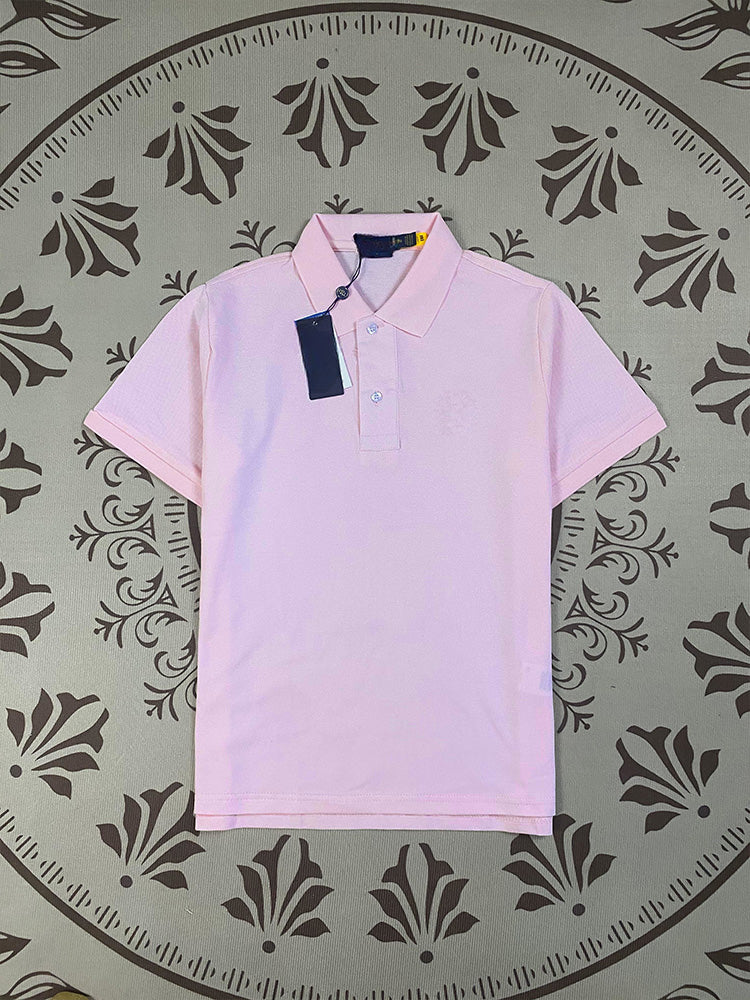 Men's and women's new Joker Couple style cotton beaded fabric embroidered POLO shirt