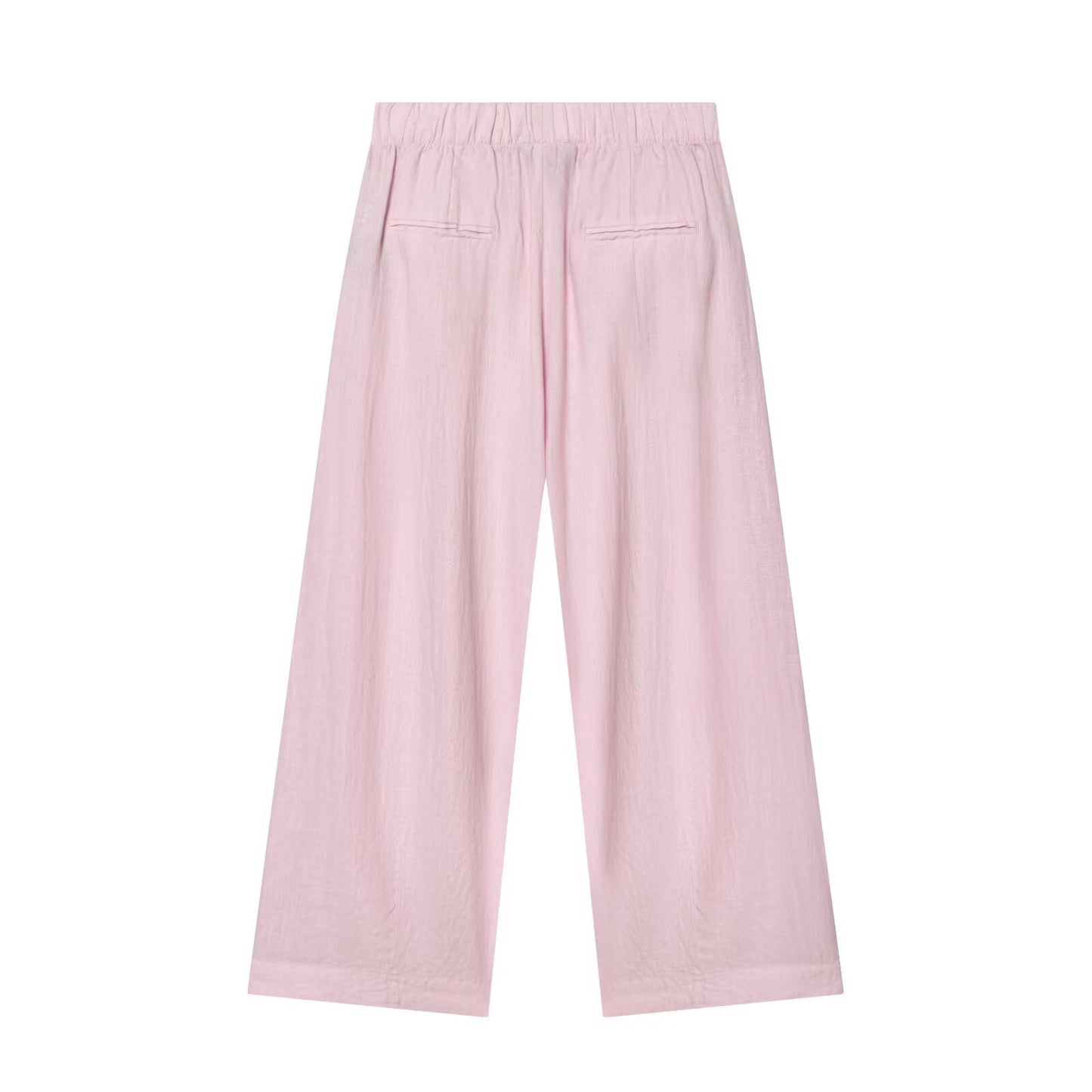 suit Women's 2 pieces pocket decoration linen blend shirt+Pants