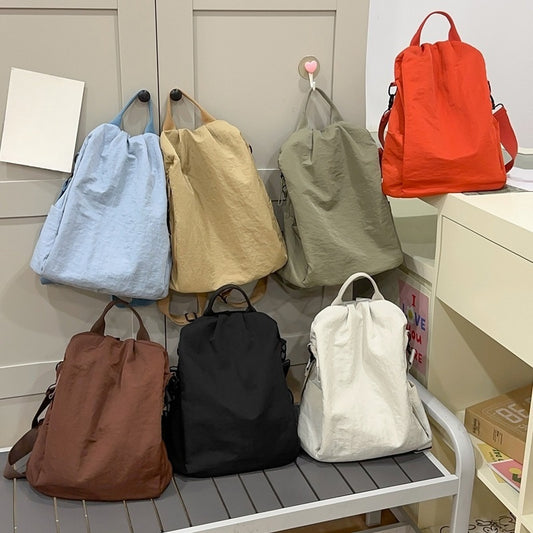 Women's New Joker Lightweight Nylon Backpack Shopping Commuter Travel Large Capacity Backpack.