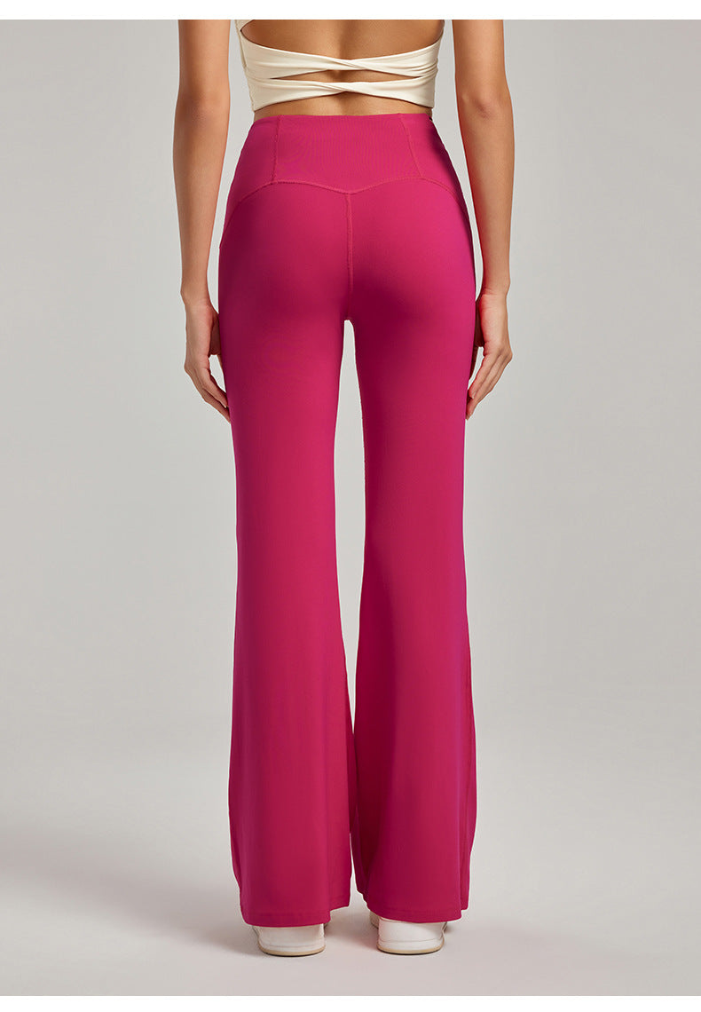 Women's New Fashion Joker Slim Hip Micro-La Yoga Pants Sexy Little Straight Leg High Elastic Fitness Pants.