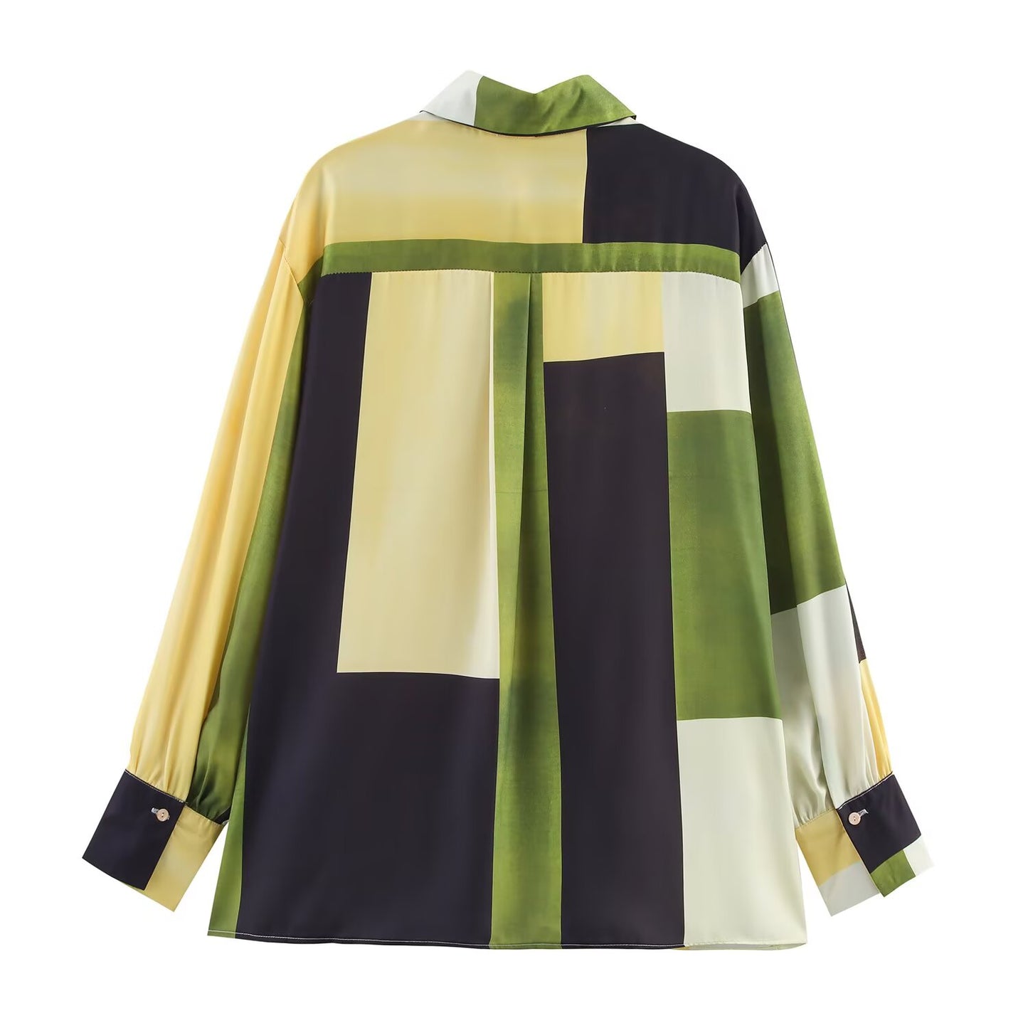 Women's 2025 new fashion loose satin texture printed shirt+Pants suit