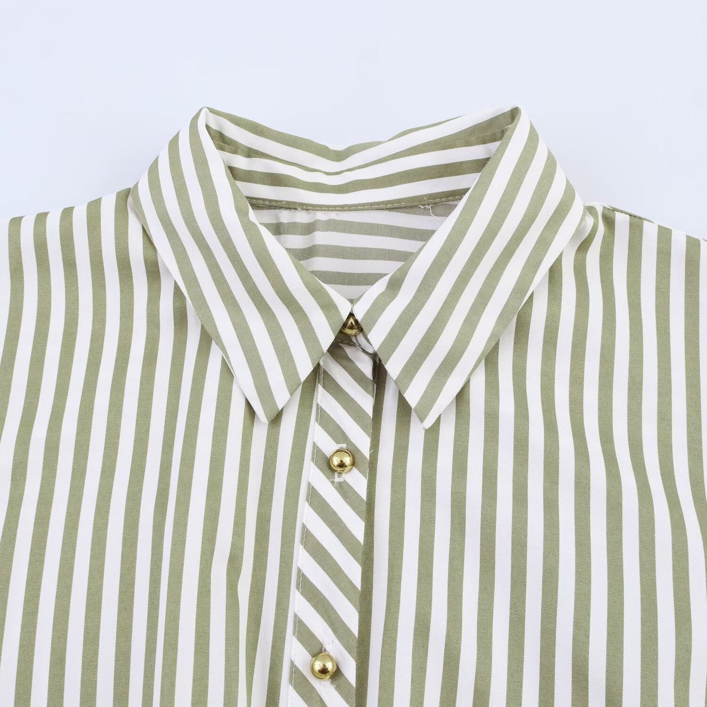 Women's New Fashion With Belt Casual Single breasted Striped Shirt Style Poplin Midi Dress Retro Long sleeved Women's Dress