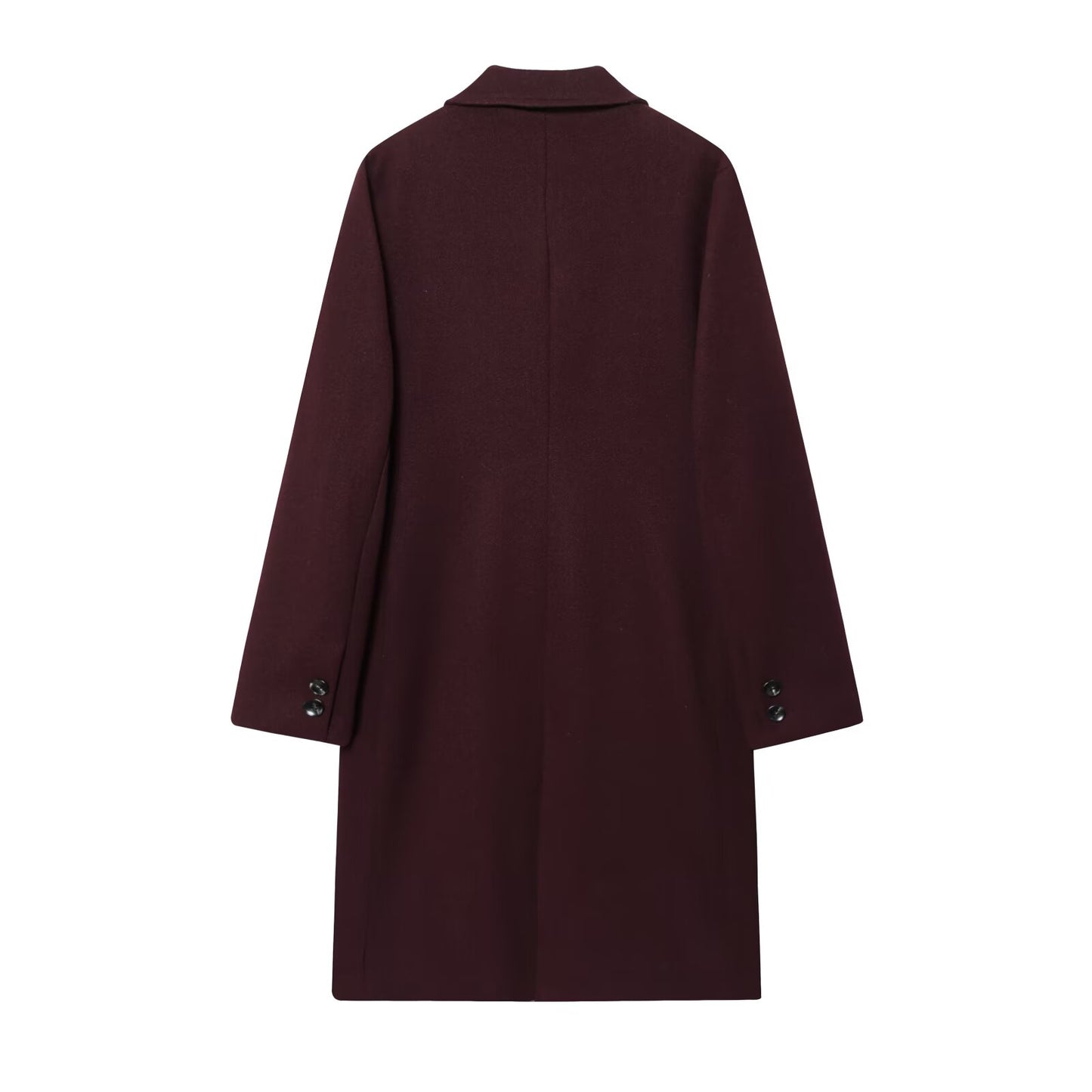 Women's New Fashion with Shoulder Pads Long Style Soft Texture Woolen Coat