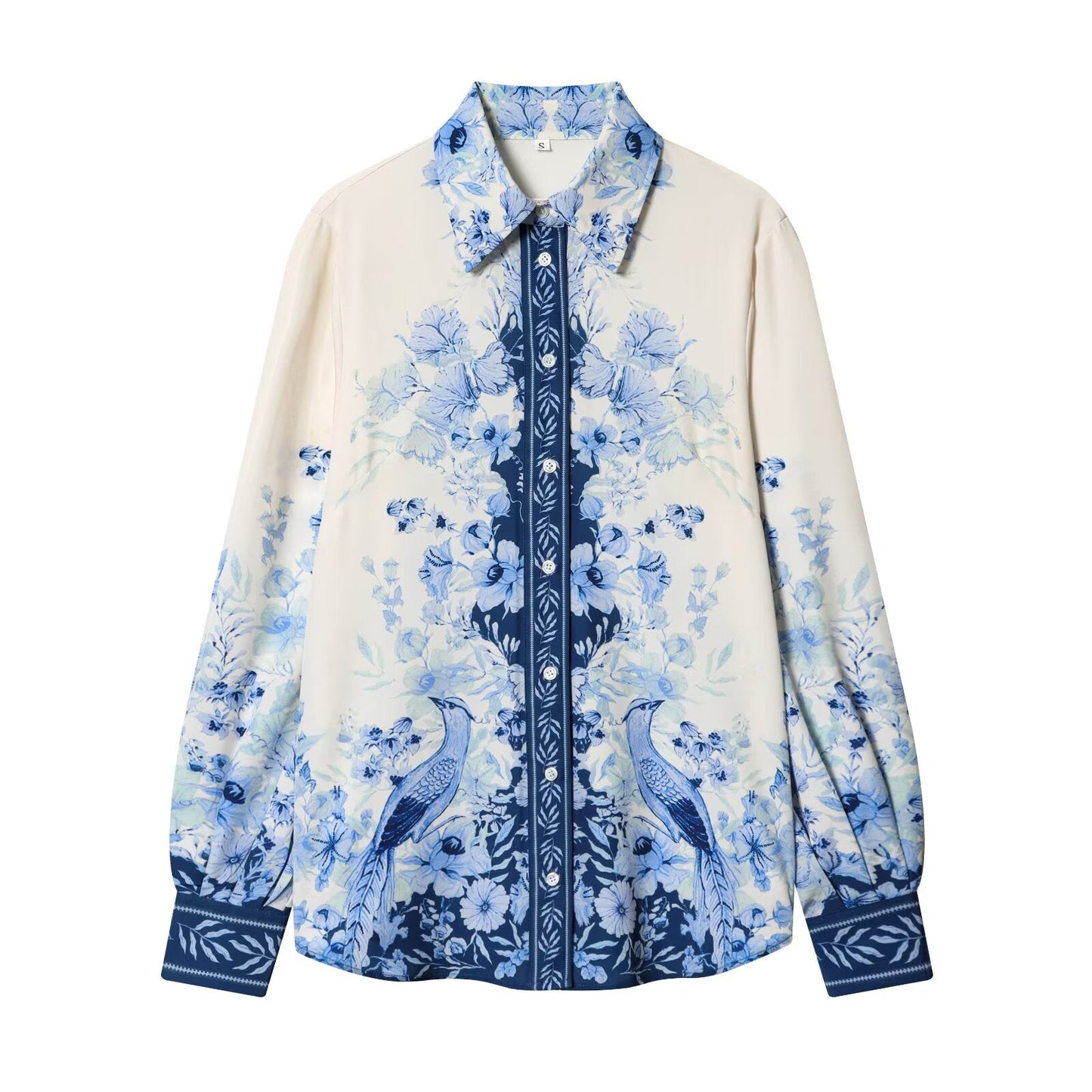 suit Women's 2 pieces loose printed Lapel shirt+Pants