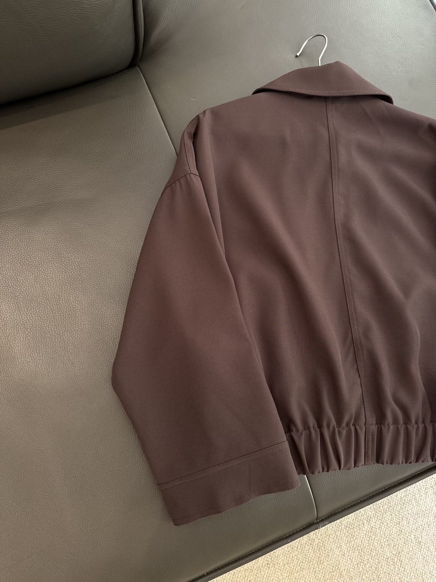 Women's new fashion loose long sleeved lapel zipper jacket Coat