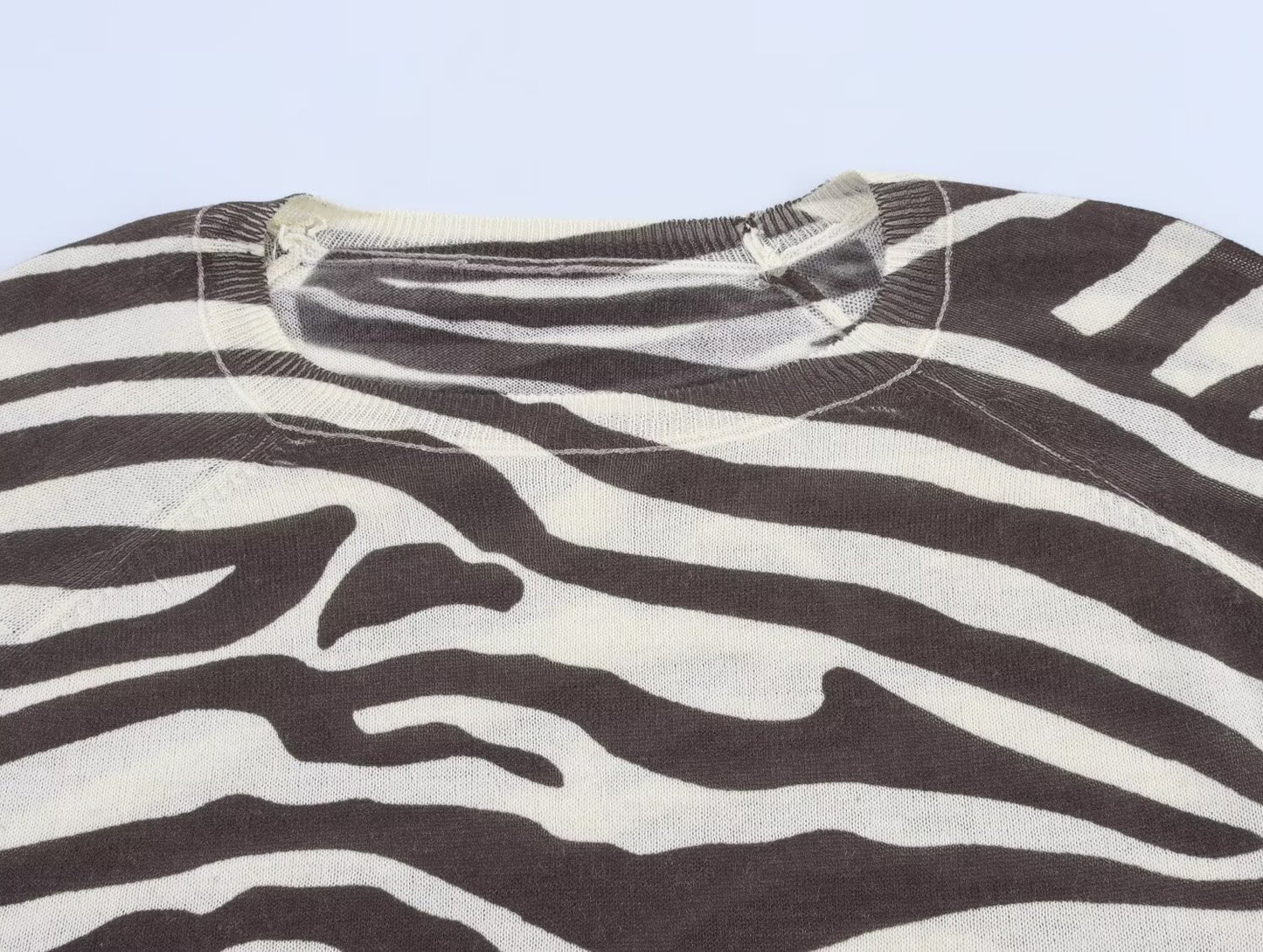 Women's New Fashion casual O-Neck striped fine needle knitted top