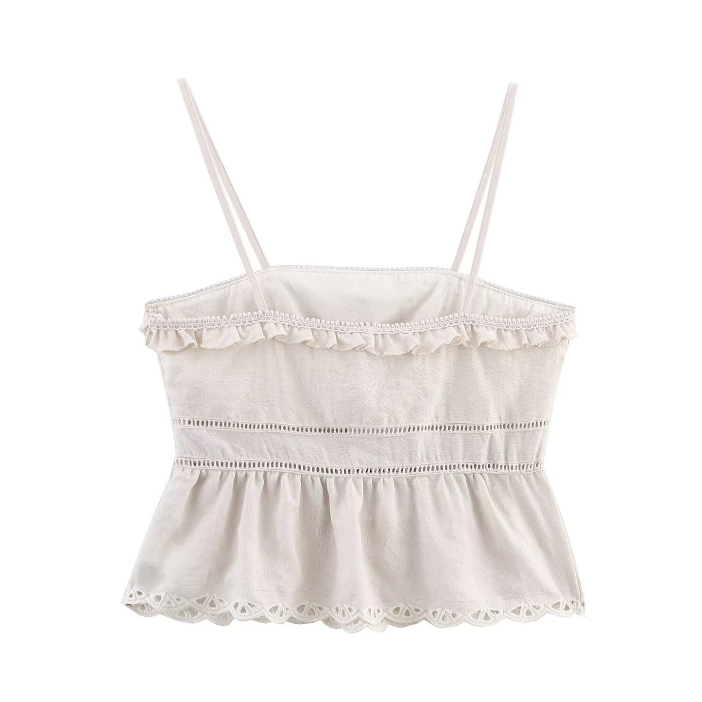 suit Women's 2 pieces new hollowed out embroidered suspender top+Skirts suit