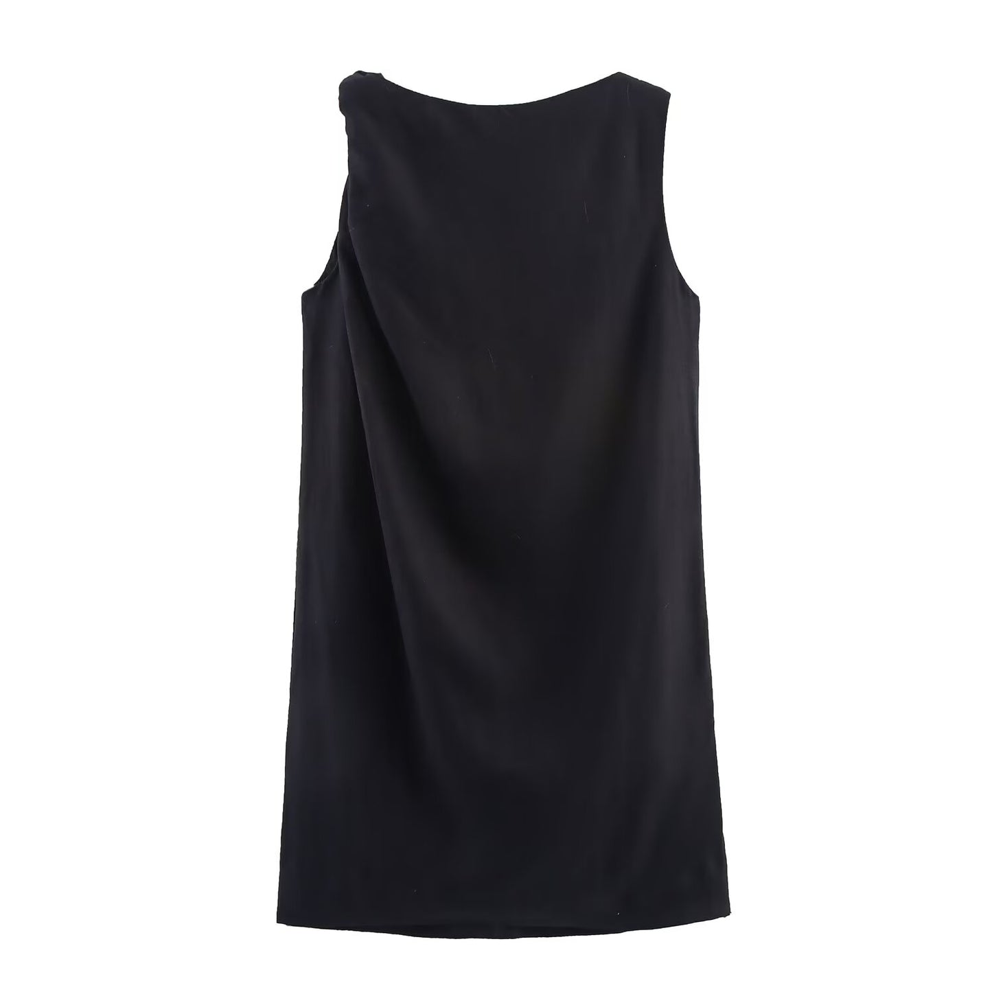 Women's new fashion knot decoration sleeveless linen blend mini dress