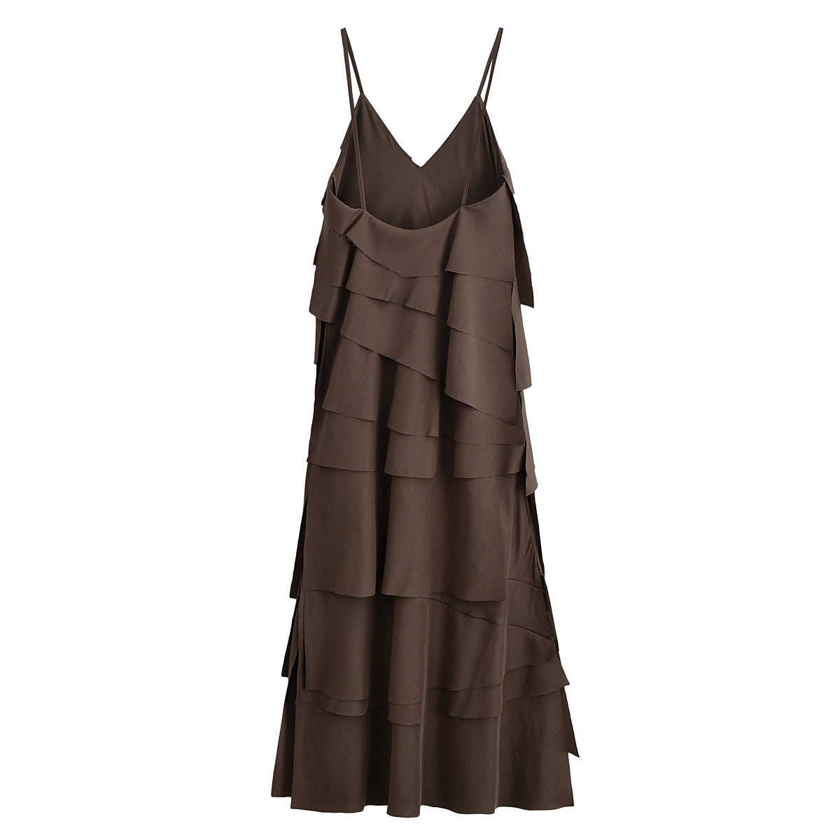 Women's new fashion layered decoration sleeveless V-neck MIDI dress