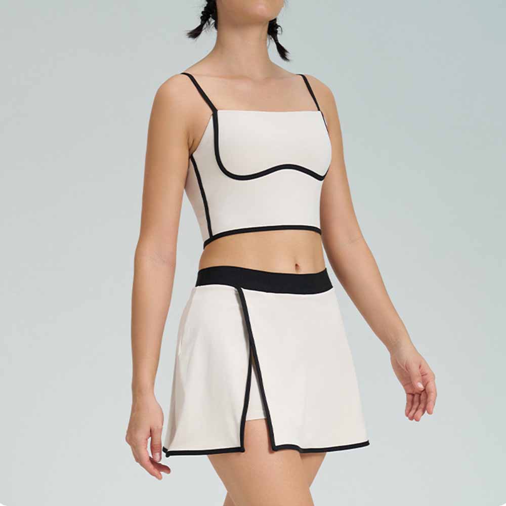 Women's New Color Matching Quick-drying Sports Vest Women's Fitness Shock-proof Fixed Cup Summer High-elastic Yoga Suit Jacket 