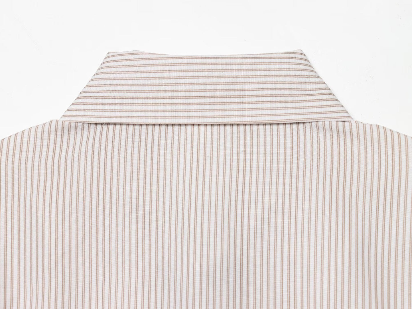 Women's bow decoration hollow striped shirt