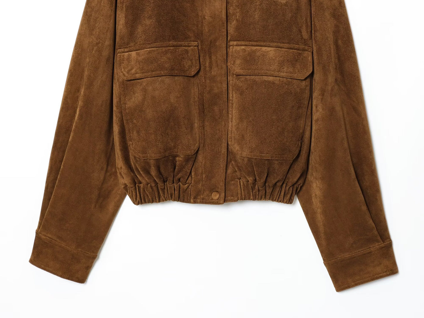Women's 2025 new fashion casual Lapel suede Leather jacket Coat