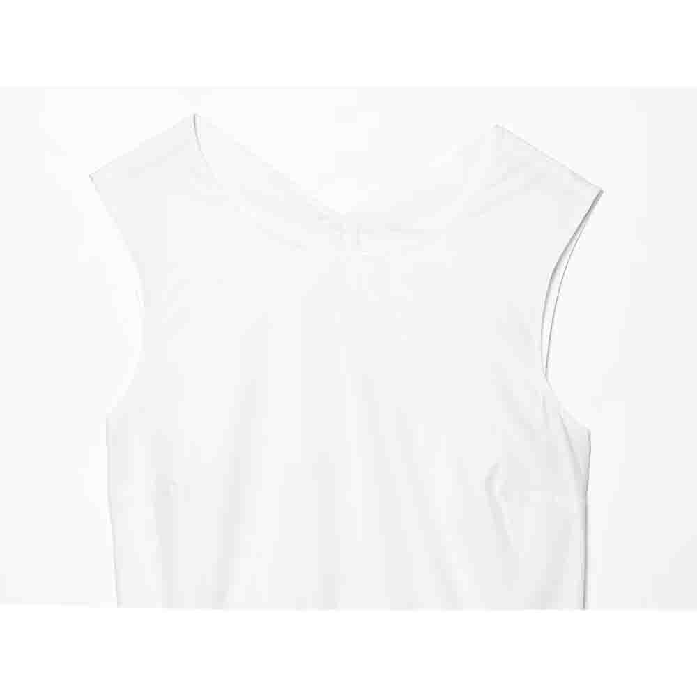 Women's new fashion pleated decoration O-Neck sleeveless backless MIDI dress