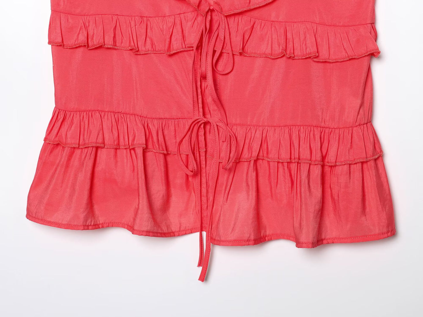 Women's new fashion Lace up layered decoration sleeveless backless suspender top