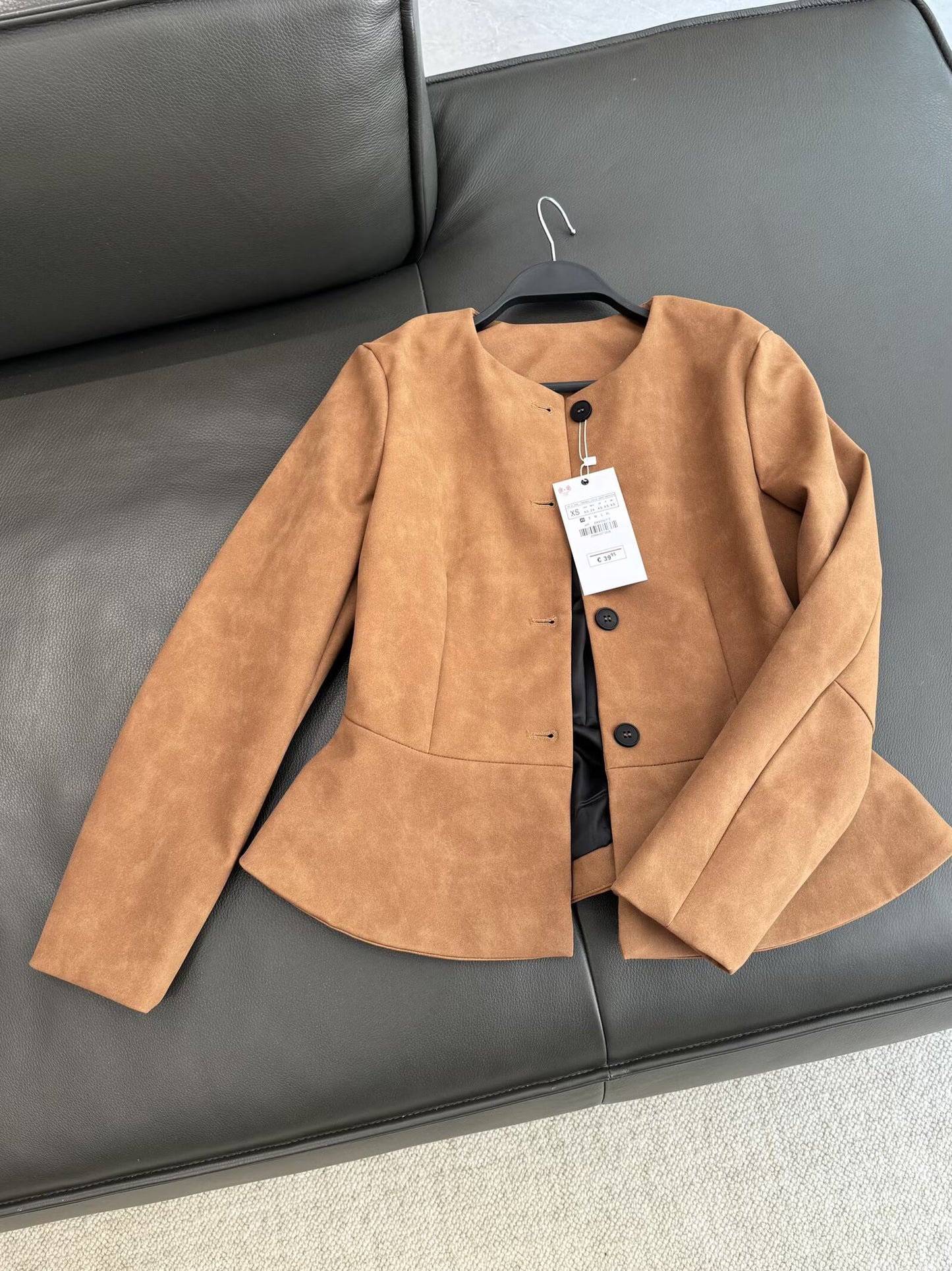 Women's 2025 fashion slim short leather jacket Coat