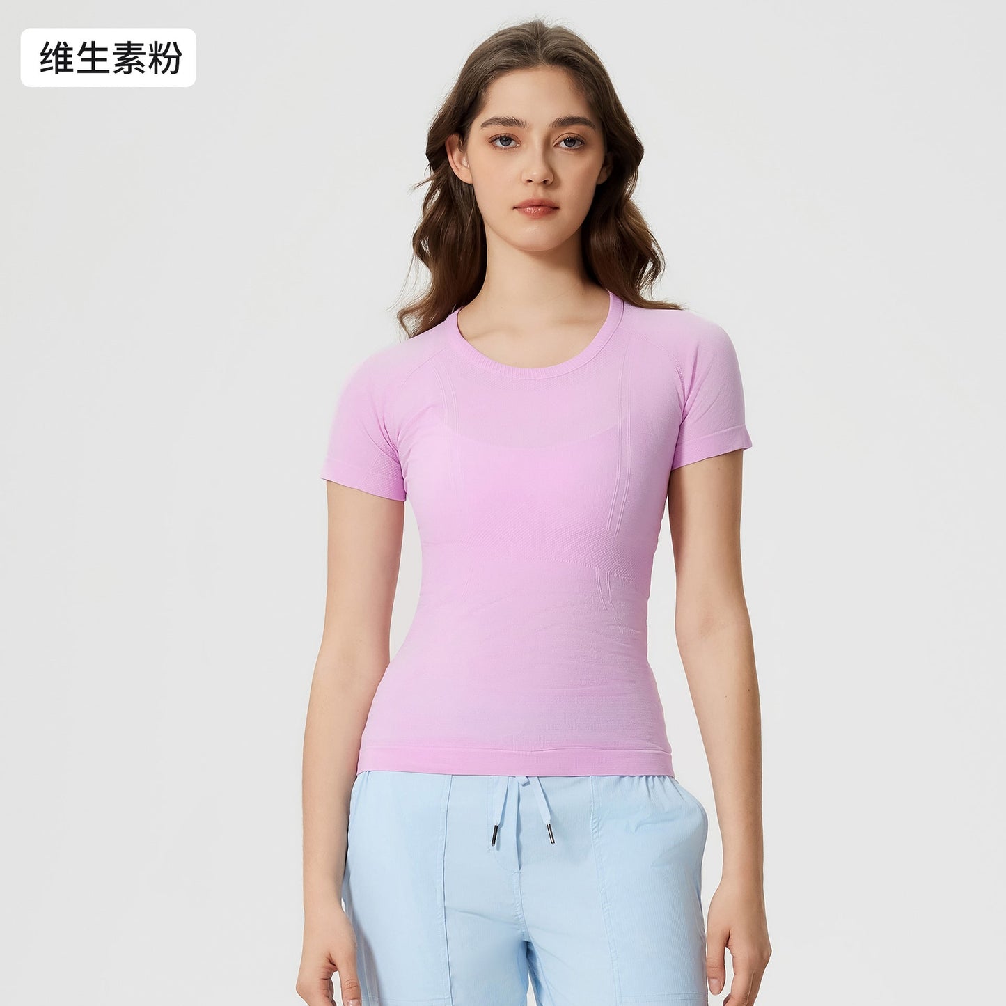 Ladies New T-shirt Running Fitness Shirt Slim Breathable Yoga Short Sleeve