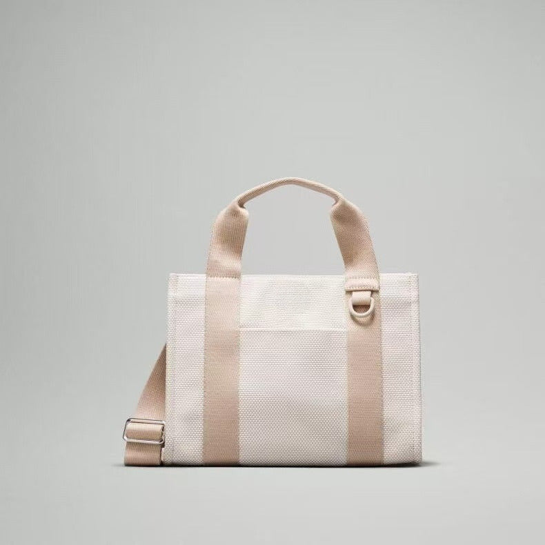 LU Women's New Fashion Canvas Two-color Portable Large-capacity Joker Shoulder Bag Tote Bag