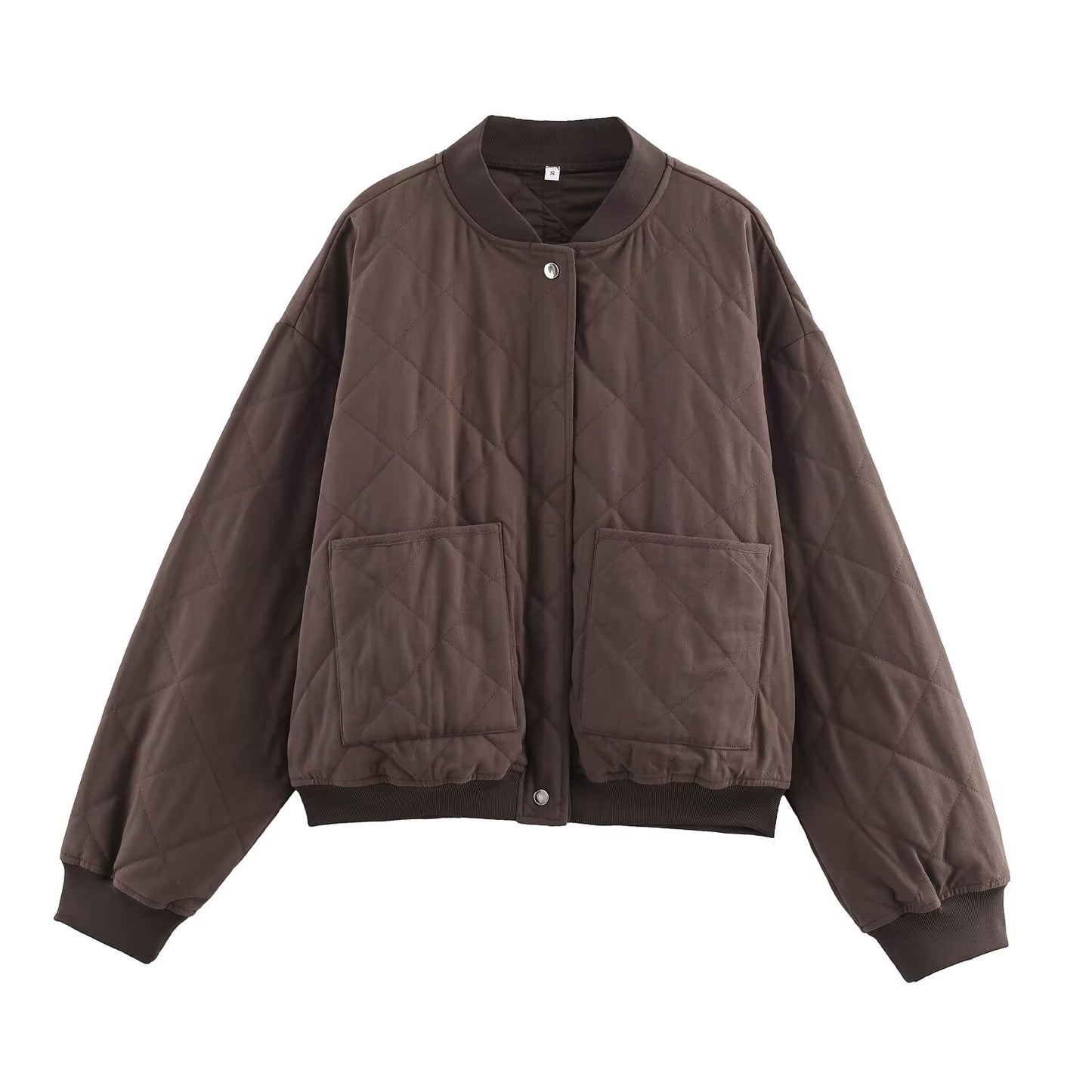 Women's new fashion warm stand collar quilted pilot jacket Coat