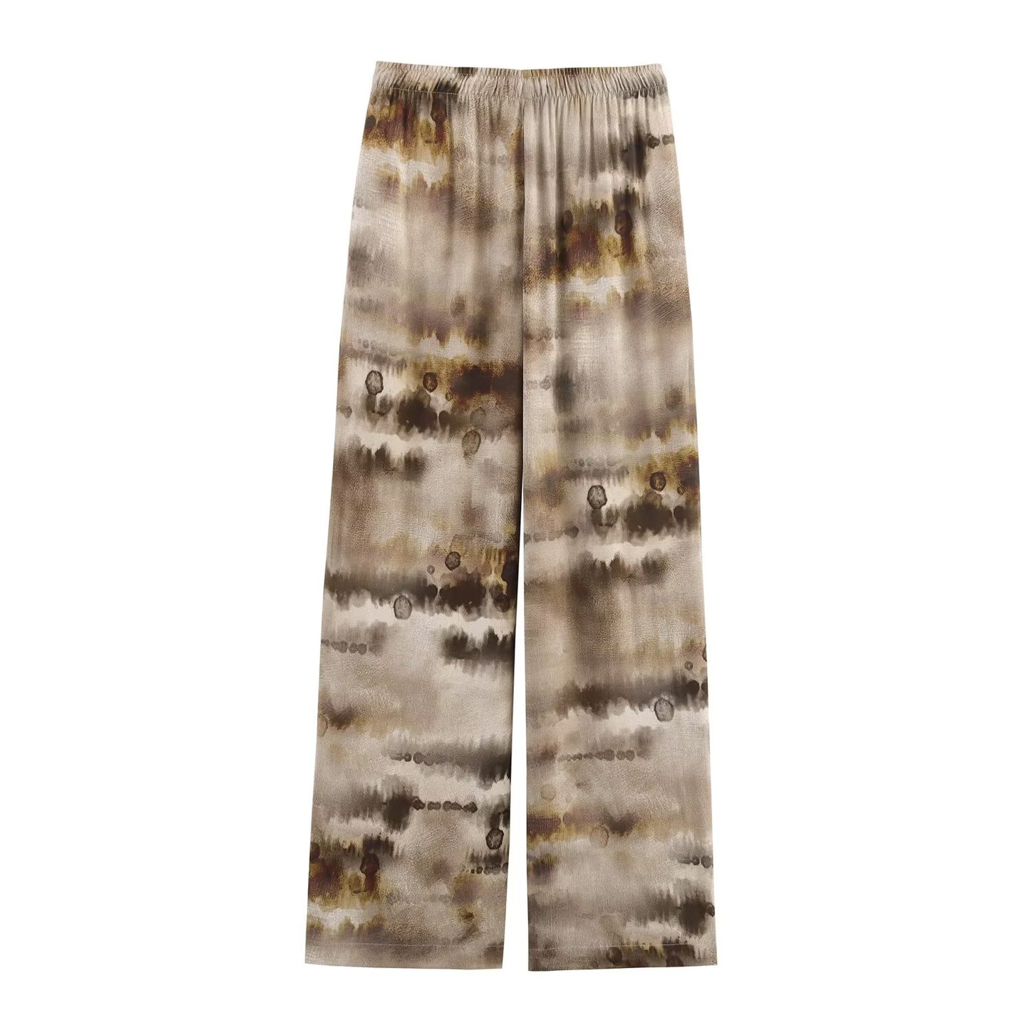 Women's new fashion loose single breasted tie dye shirt retro long sleeved women's shirt+Pants Women's suit