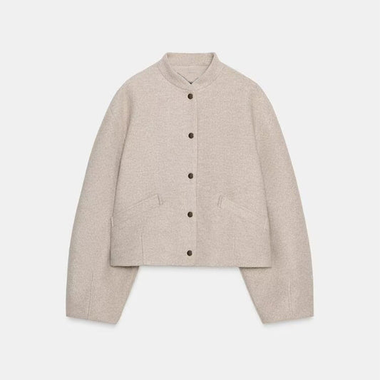 Women's new fashion elastic hem soft texture flying jacket Coat