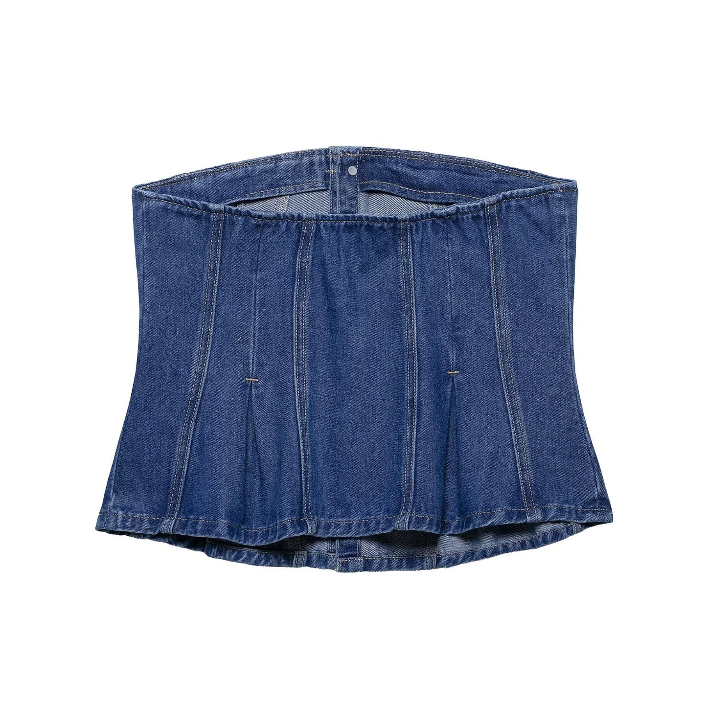 Women's new fashion short single breasted tight corset style denim top+Jeans suit