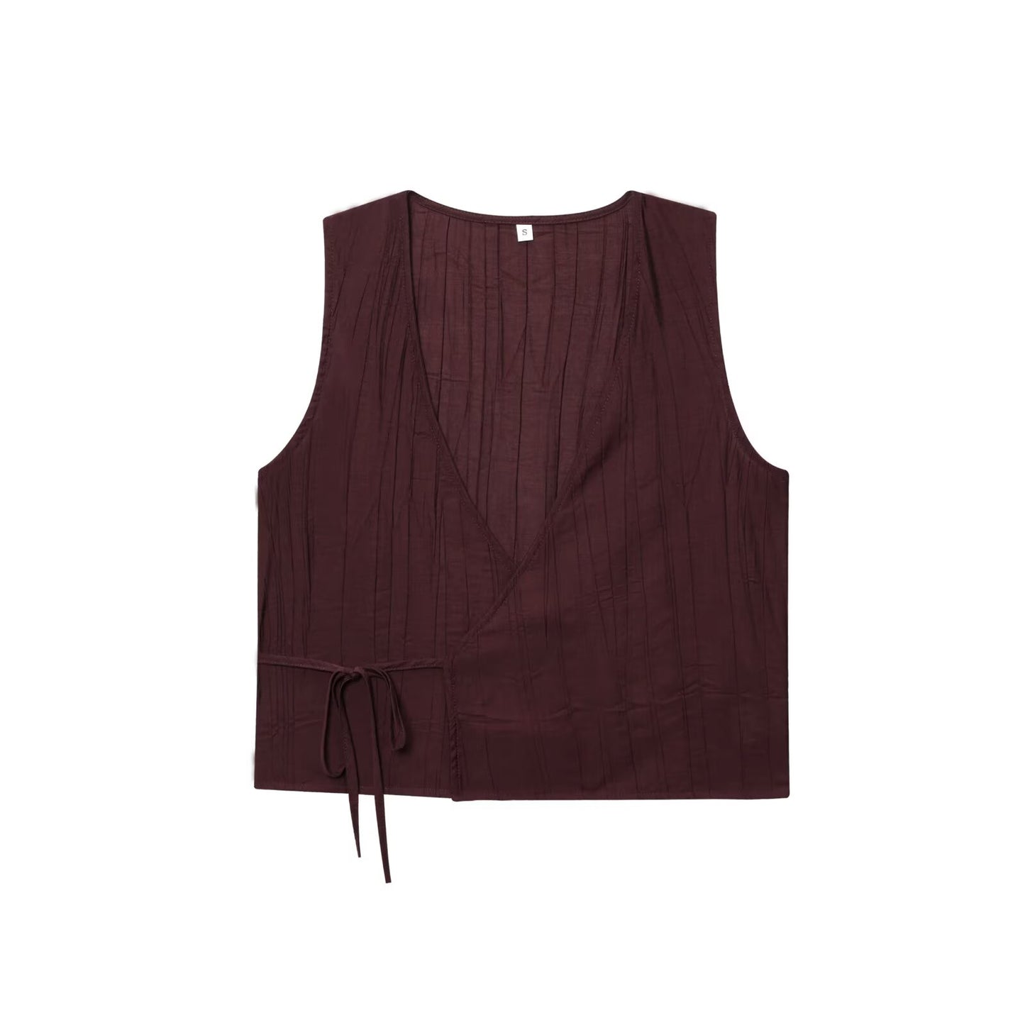 Women's 2025 new fashion wrinkle effect vest style top+Skirts suit