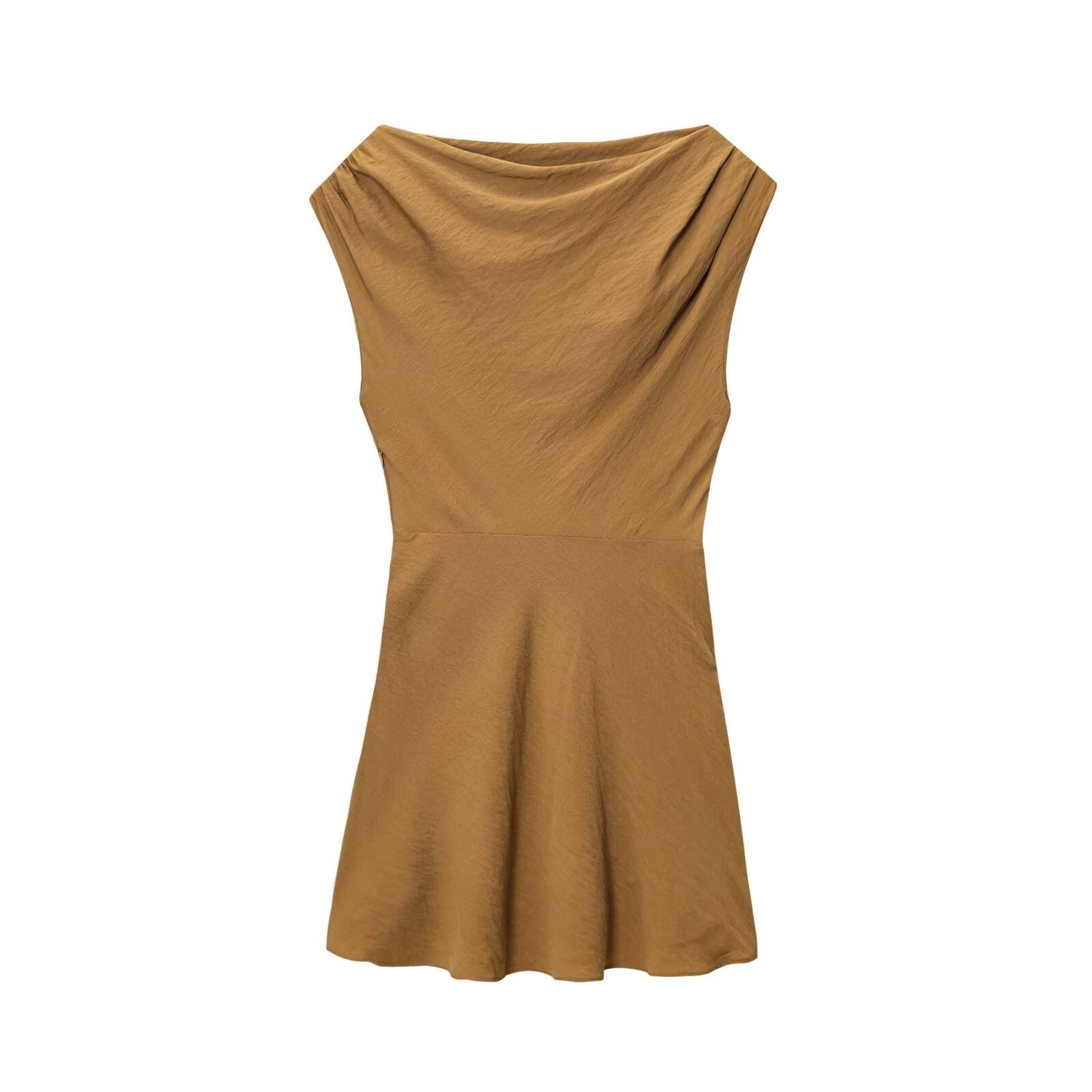 Women's new fashion slanted shoulder design asymmetrical A-line mini dress