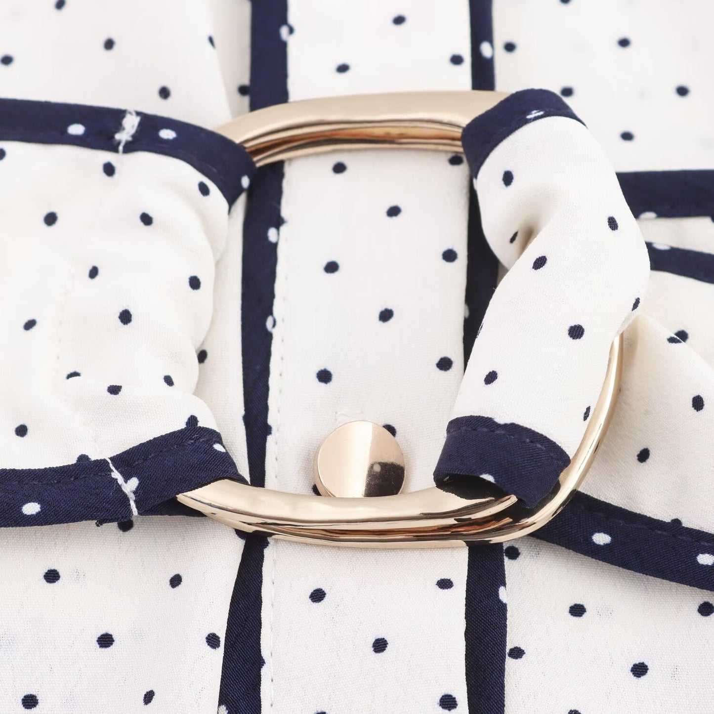 Women's new fashion with Belt polka dot printed shirt style MIDI dress