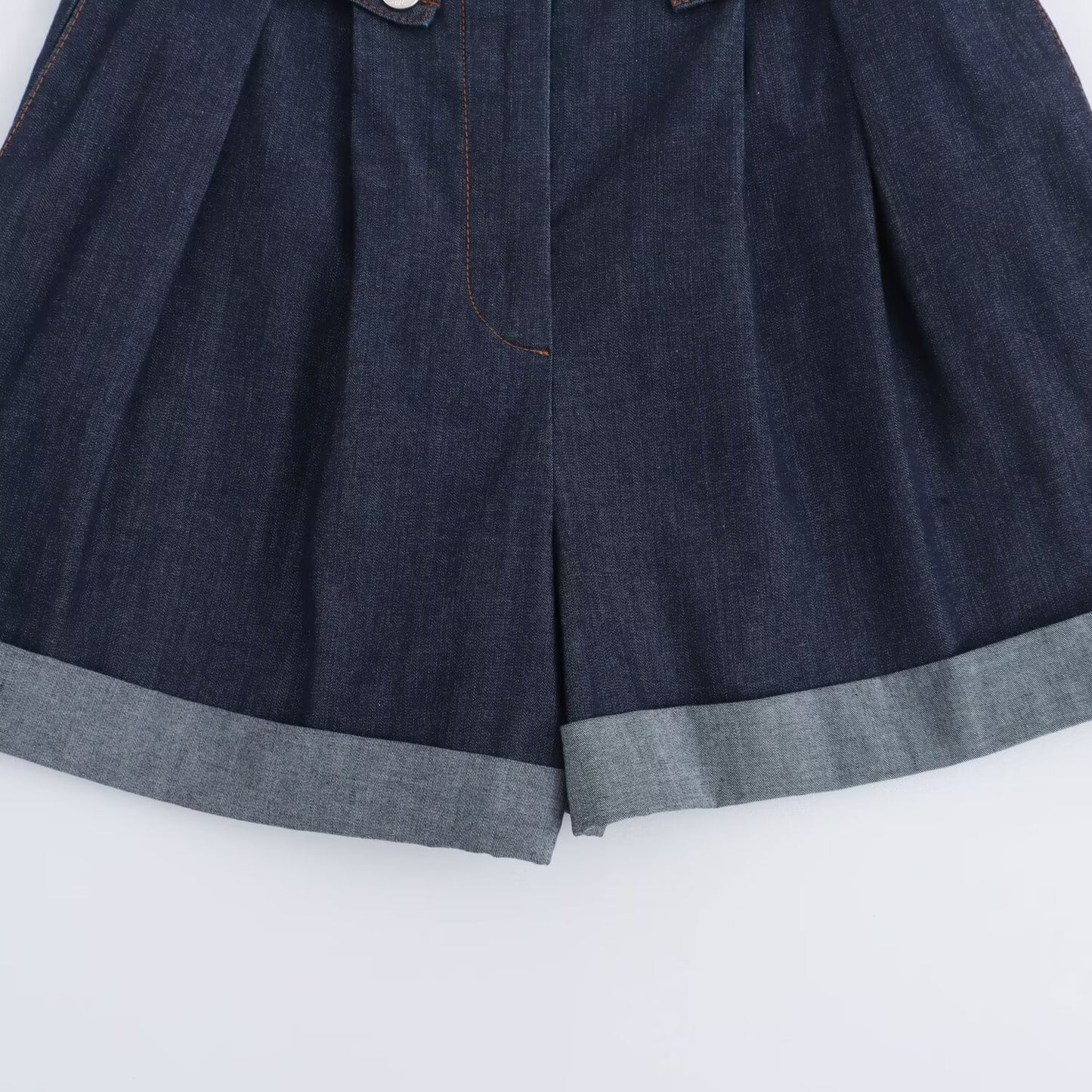 Women's new fashion pleated design high waisted paper bag style Shorts Skirts