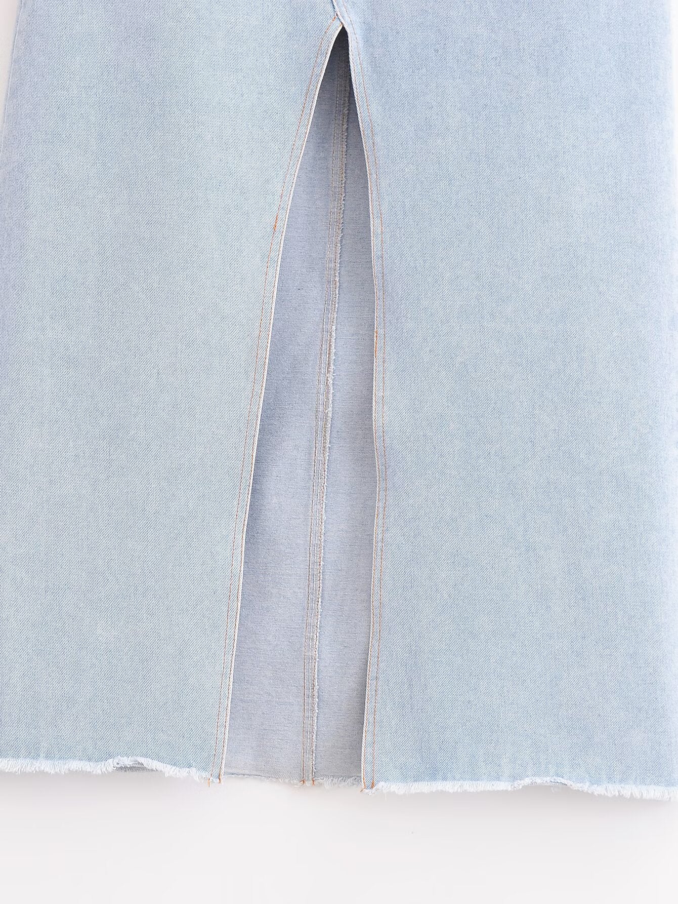 Women's 2025 new fashion Split design casual versatile denim Midi skirt