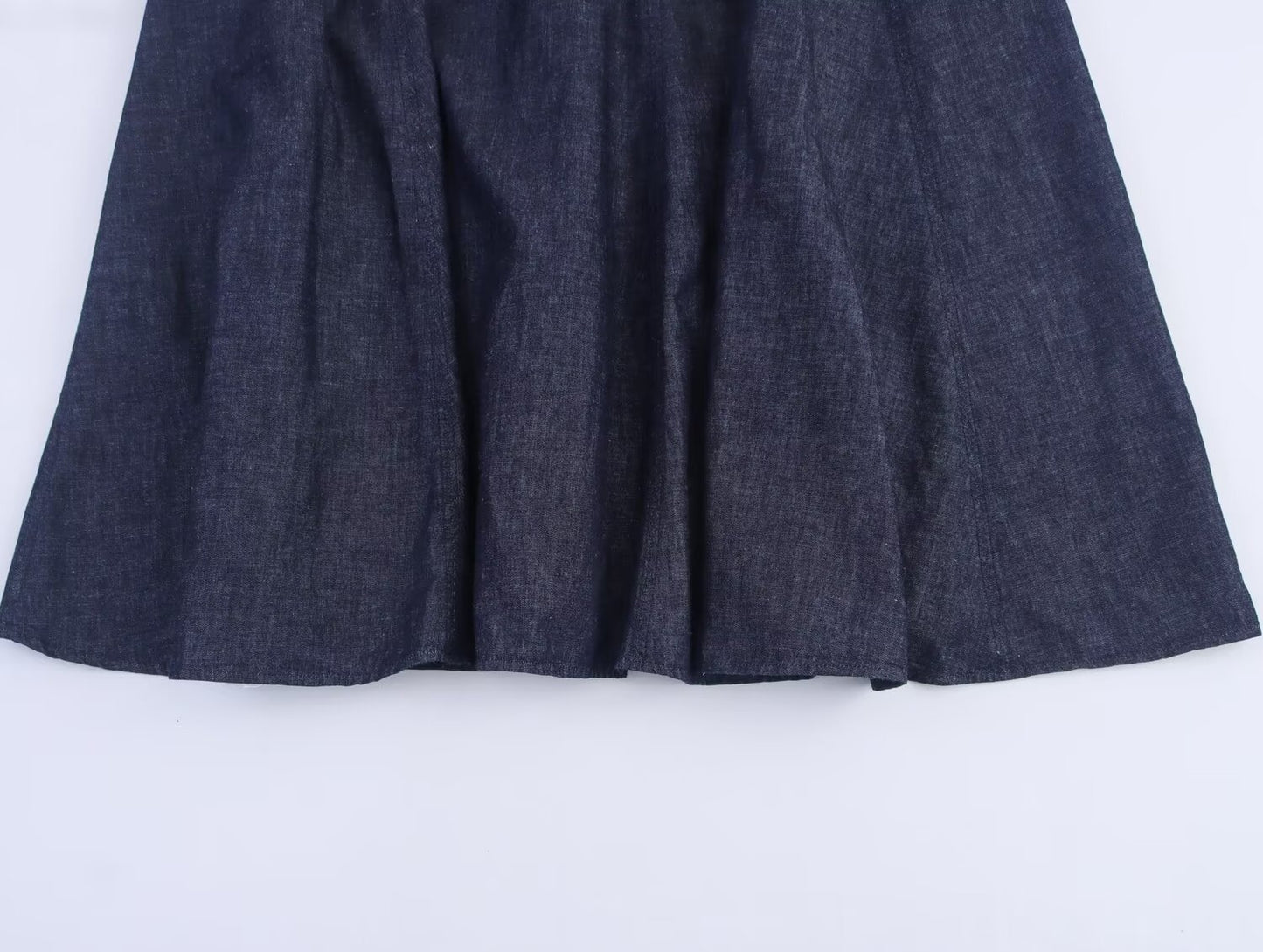 Women's new fashion sleeveless round neck denim Midi dress