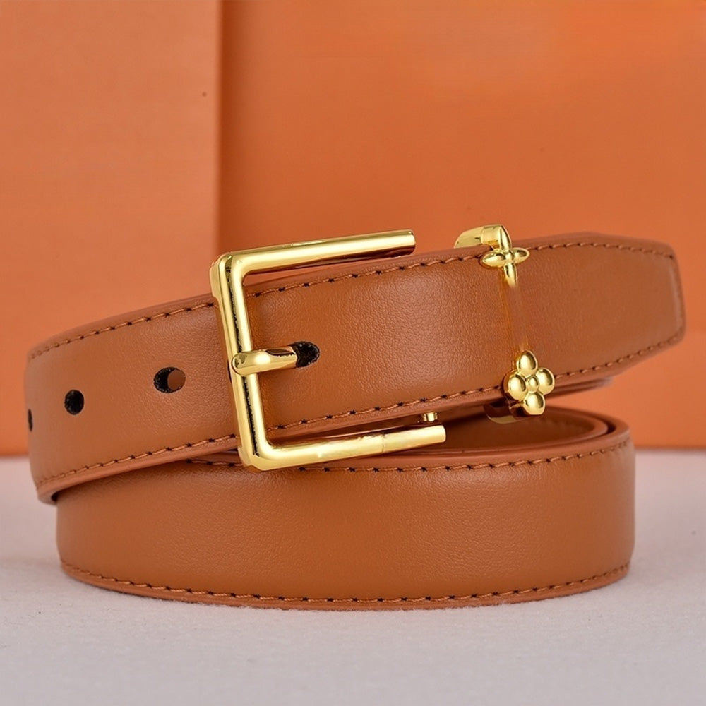 Women's new temperament Joker pin buckle design letter decoration with belt With a box