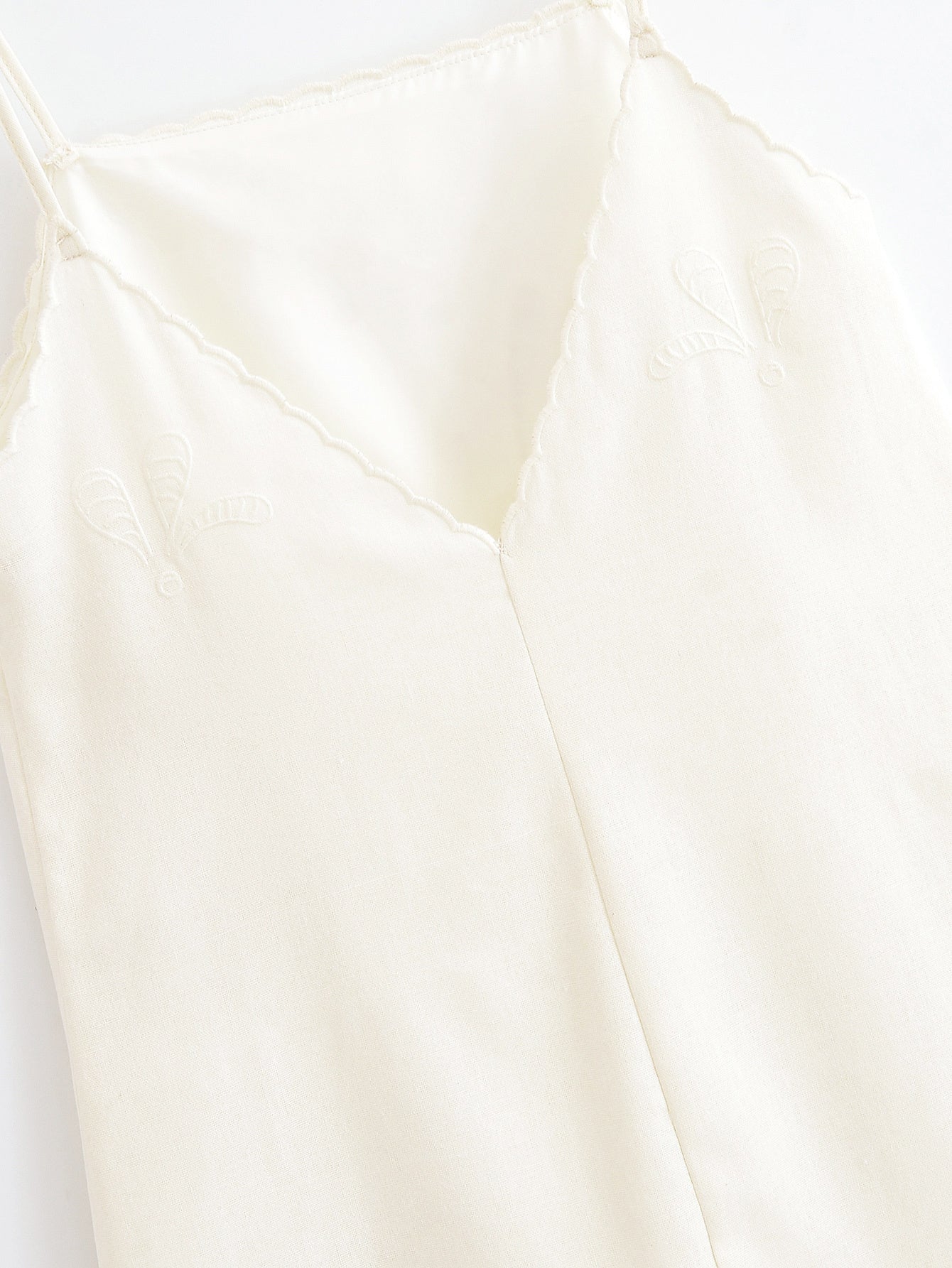 Women's New Fashion Linen Blended Hollow Embroidered suspender Mini Dress