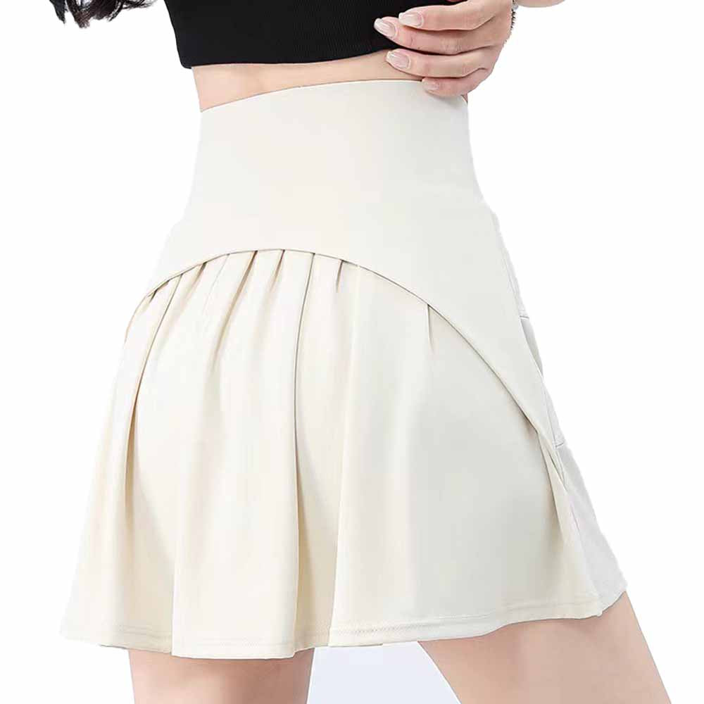 LU Women's one-piece skirt pants anti-exposure plus size, high waist, slim and slim, wearing a running fitness Joker bottoming skirt.
