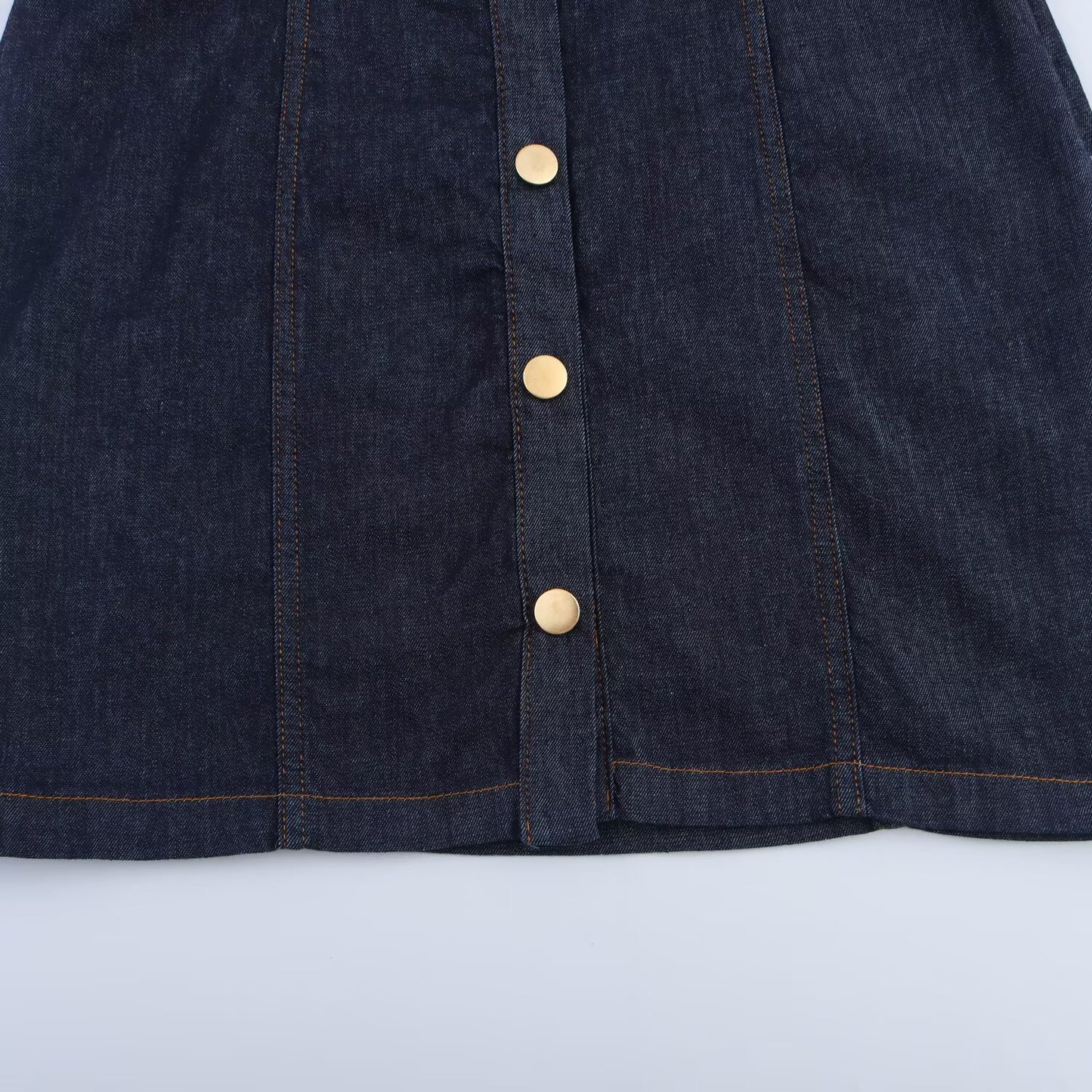 Women's new fashion sleeveless shirt style slim denim mini dress