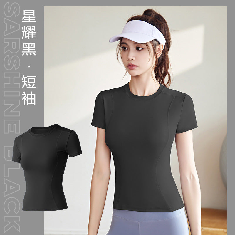 LU Women's new thin sports tight yoga clothes short sleeve top running fitness T-shirt