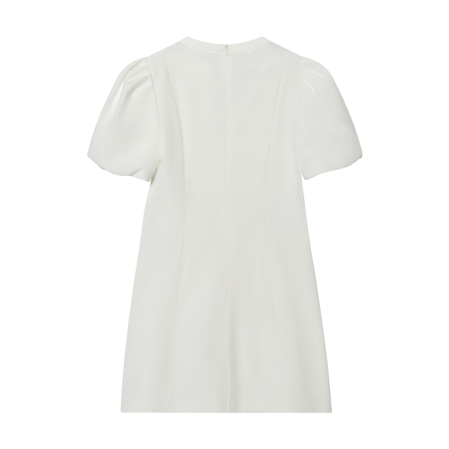 Women's O-Neck bubble sleeve mini dress