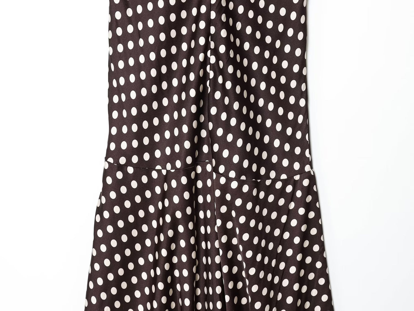 women's chic Fashion sexy wave point hanging neck MIDI dress