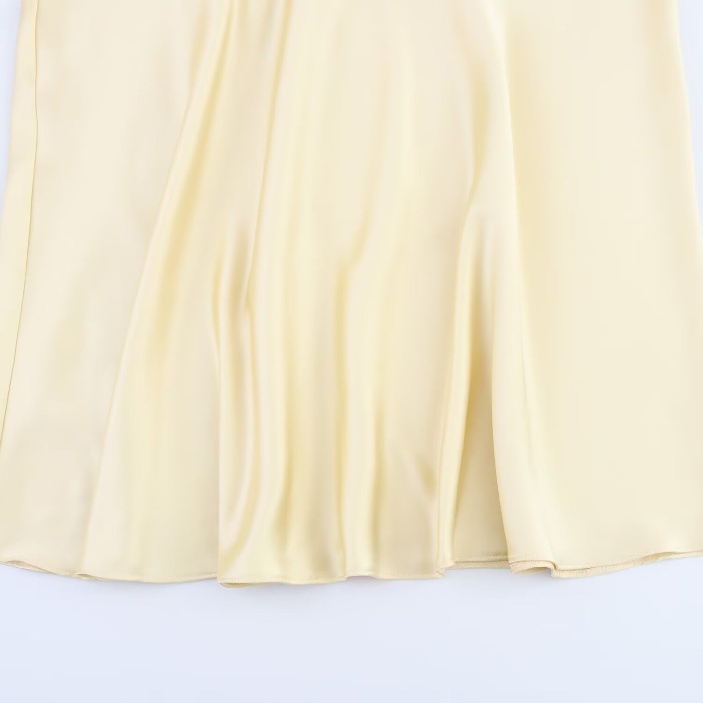 Women's Summer Fashion Scarf Decoration Satin Texture suspender Midi Dress