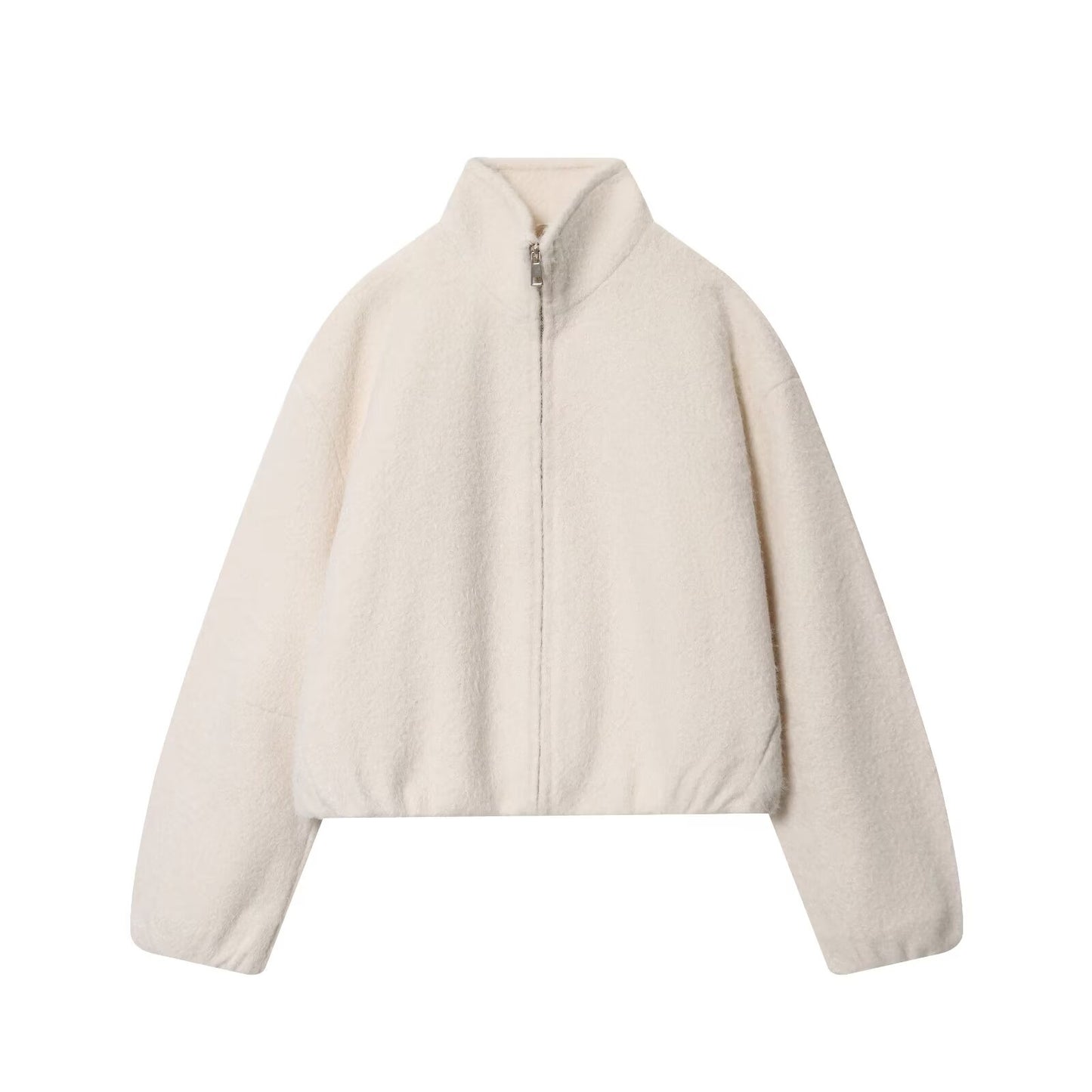 Women's new fashion short stand collar fur Woolen jacket Coat