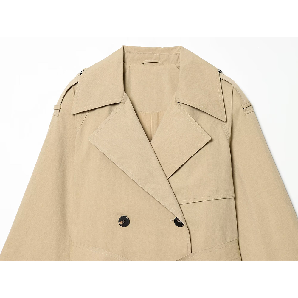 Women's with belt short windbreaker Coat