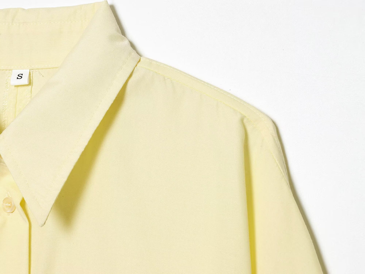 Women's loose single breasted poplin shirt