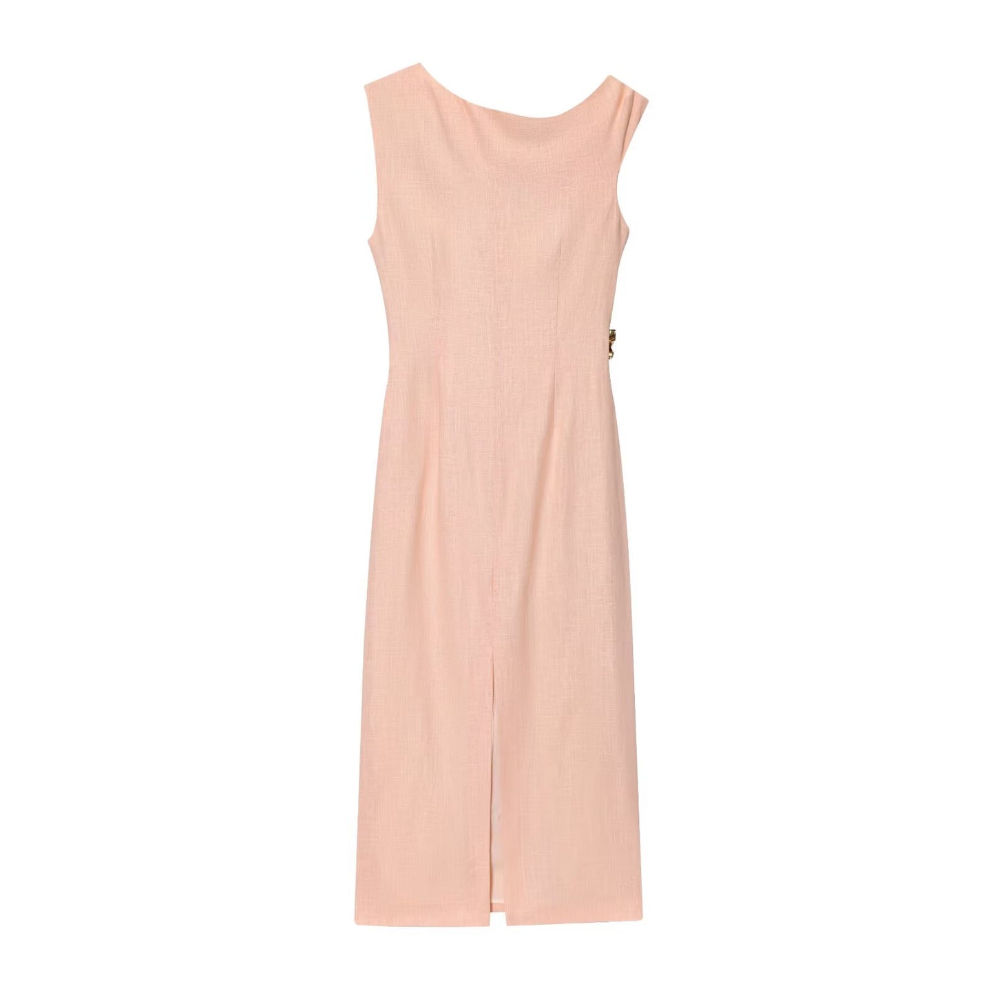 Women's new fashion asymmetric sleeveless off shoulder MIDI dress